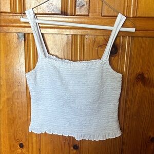 Madewell White Textured Crop Top